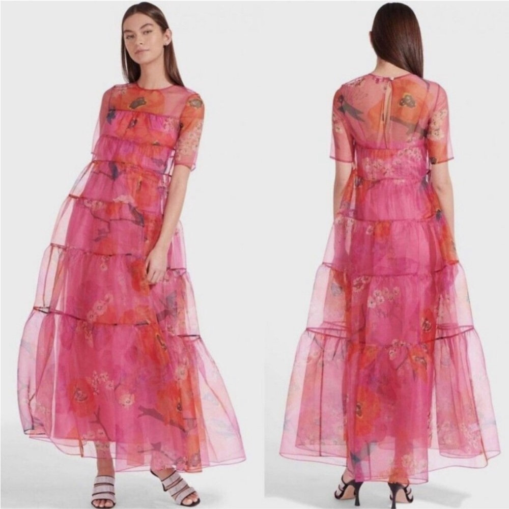 Staud S Pink Organza Dress